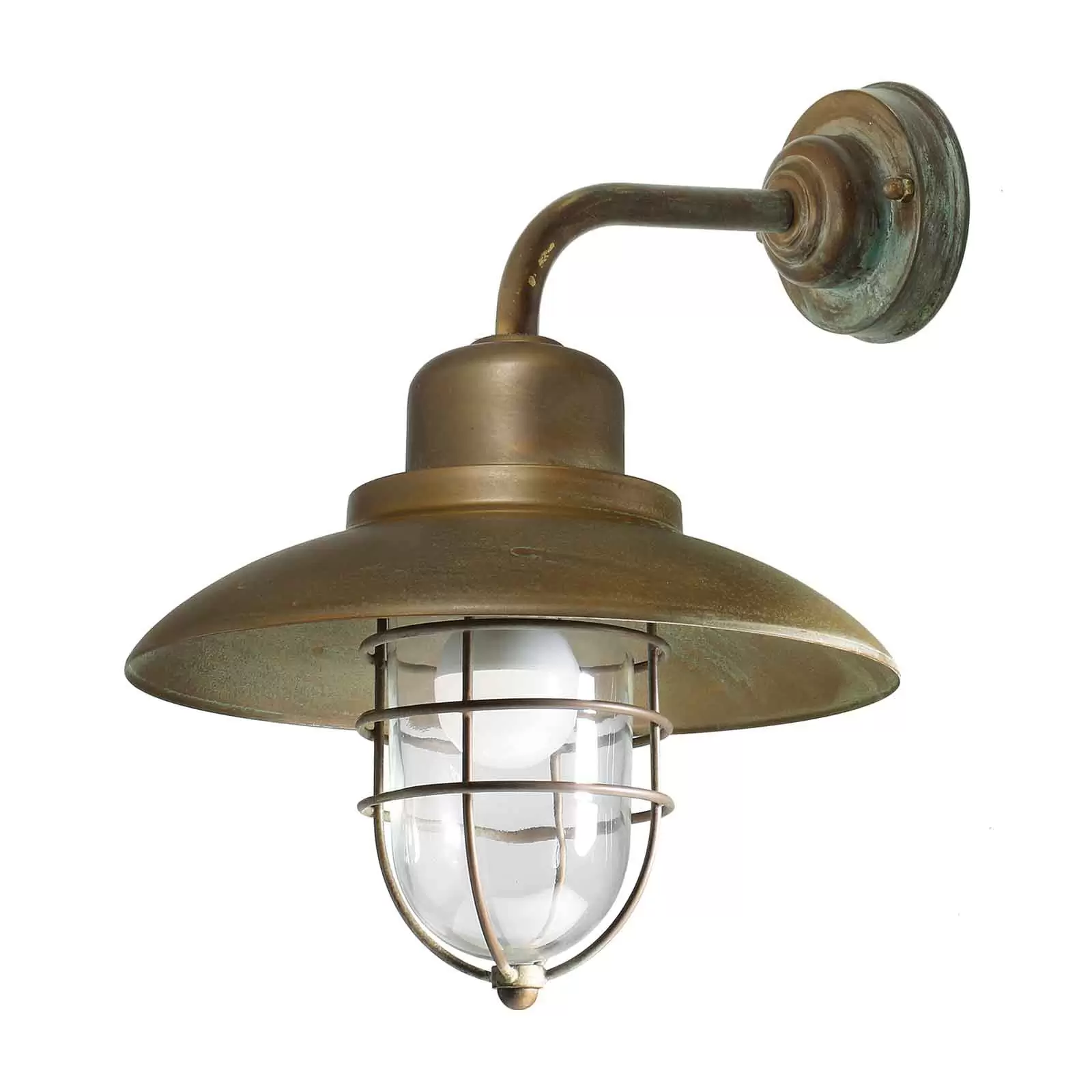 Moretti Luce Sophisticated Wandlampe Patio Cage 3303 messing antik/klar Hochwertige Möbel